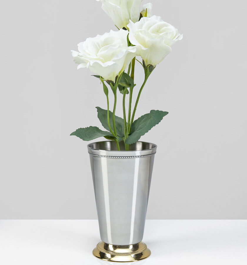5.5in Tall Two-Tone Metal Julep Cup Vase