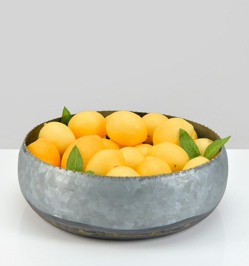 12in Wide Galvanized Iron Centerpiece Bowl