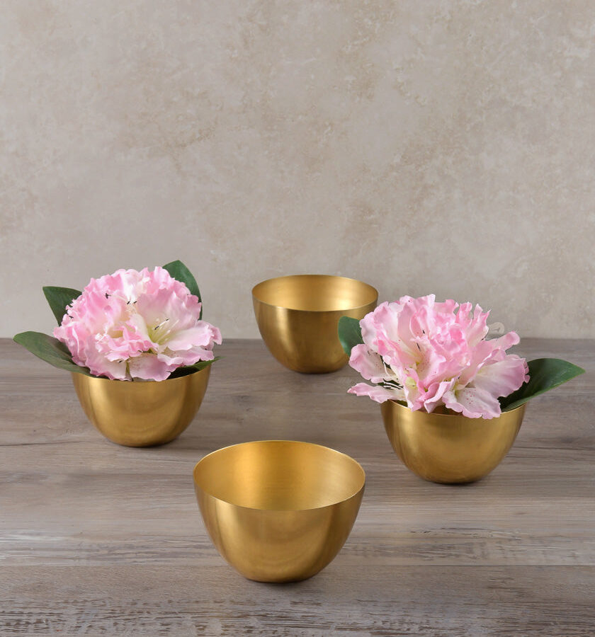 4.25in Wide Gold Iron Mini Bowls Set of 4