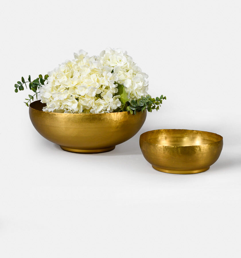 7.5in Wide Antique Raw Brass Bowl
