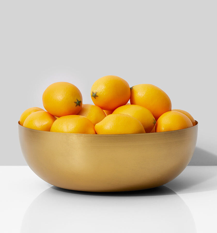 12in Wide Gold Iron Bowl
