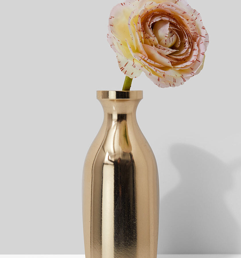 5.25in Tall Gold Aluminum Bud Vase